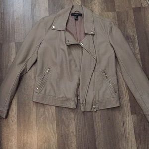 Beige leather jacket